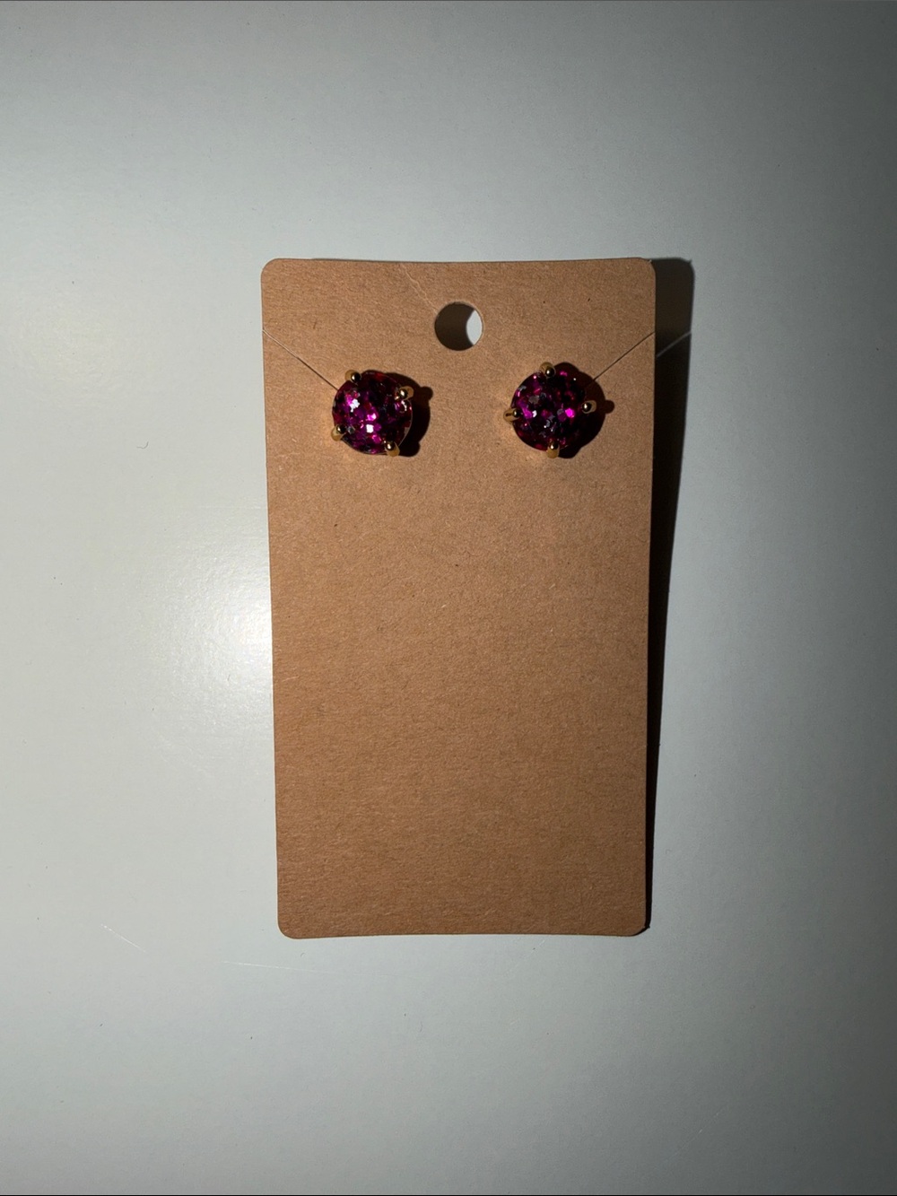 Kate Spade Gold-Setting Pink Crystal Stud Earrings